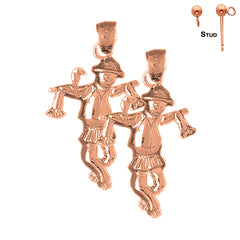 14K or 18K Gold Scare Crow Earrings