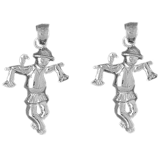 Sterling Silver 31mm Scare Crow Earrings
