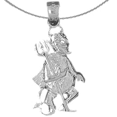 10K, 14K or 18K Gold Devil With Pitch Fork Pendant