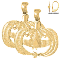 14K or 18K Gold Pumpkin Earrings
