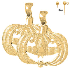 14K or 18K Gold Pumpkin Earrings