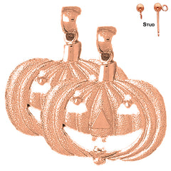 14K or 18K Gold Pumpkin Earrings