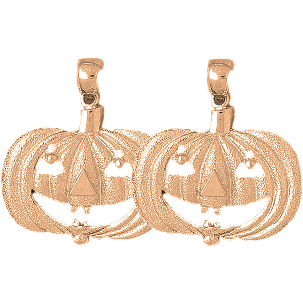 14K or 18K Gold 31mm Pumpkin Earrings