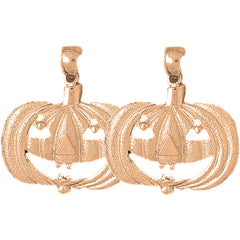 14K or 18K Gold 31mm Pumpkin Earrings