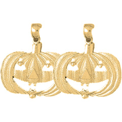 Yellow Gold-plated Silver 31mm Pumpkin Earrings