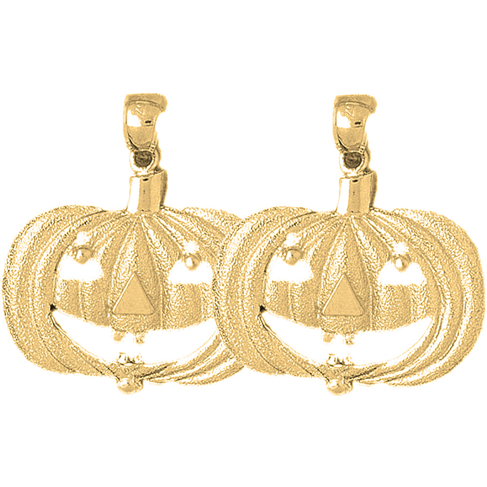 14K or 18K Gold 31mm Pumpkin Earrings