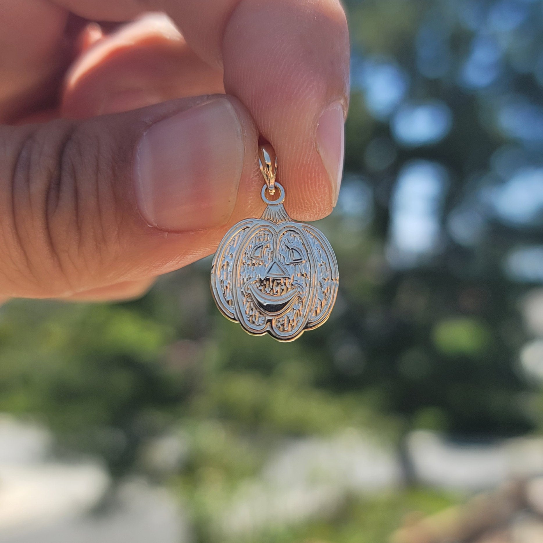 14K or 18K Gold Pumpkin Pendant