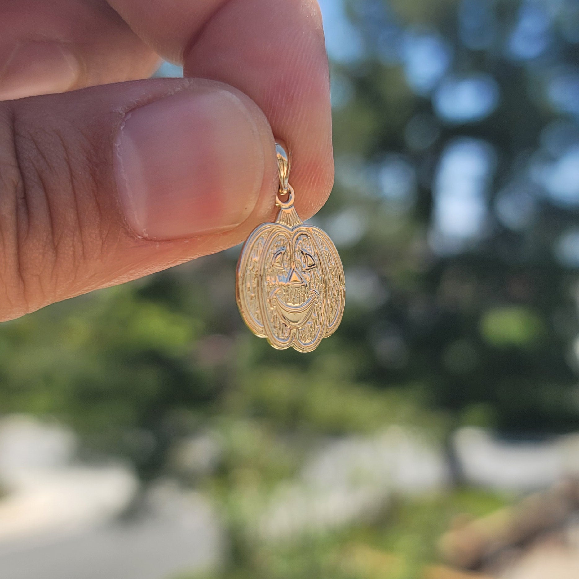 14K or 18K Gold Pumpkin Pendant