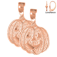 Pendientes de calabaza de 24 mm de oro de 14 quilates o 18 quilates