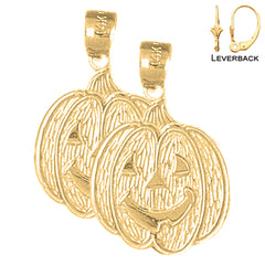 Pendientes de calabaza de 24 mm de oro de 14 quilates o 18 quilates