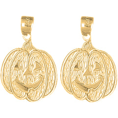 14K or 18K Gold 24mm Pumpkin Earrings