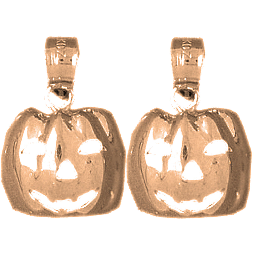14K or 18K Gold 19mm Pumpkin Earrings