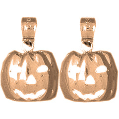 14K or 18K Gold 19mm Pumpkin Earrings