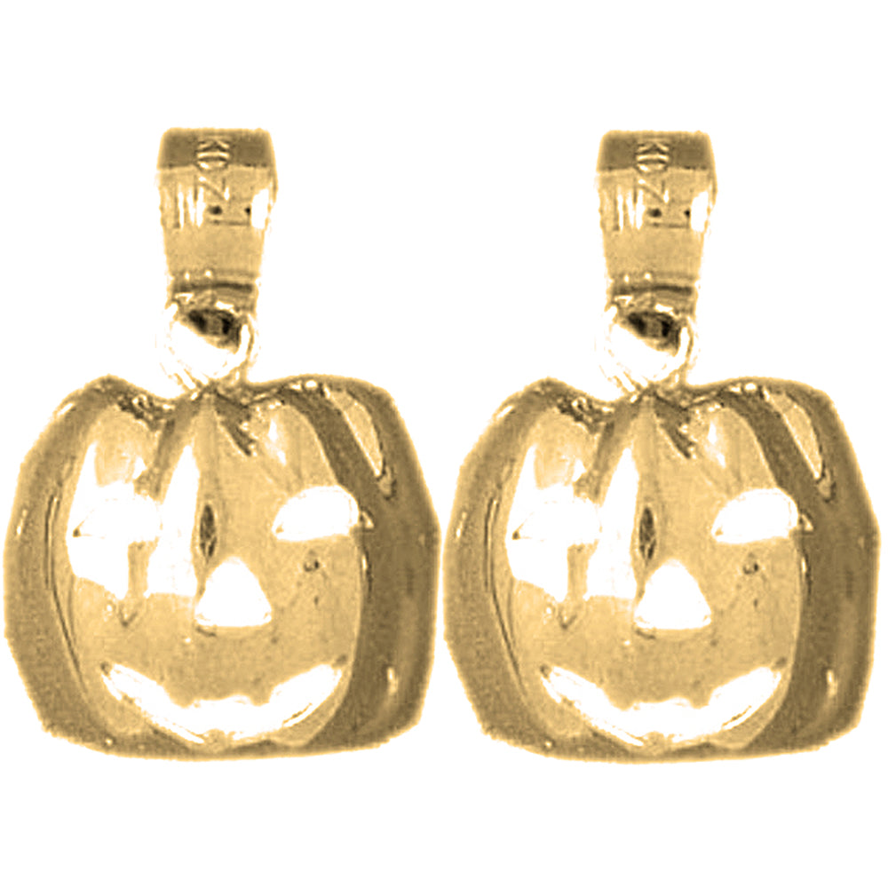 Yellow Gold-plated Silver 19mm Pumpkin Earrings