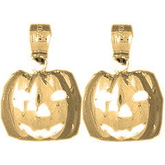 Yellow Gold-plated Silver 19mm Pumpkin Earrings