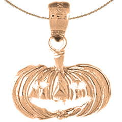 14K oder 18K Gold Kürbis Anhänger