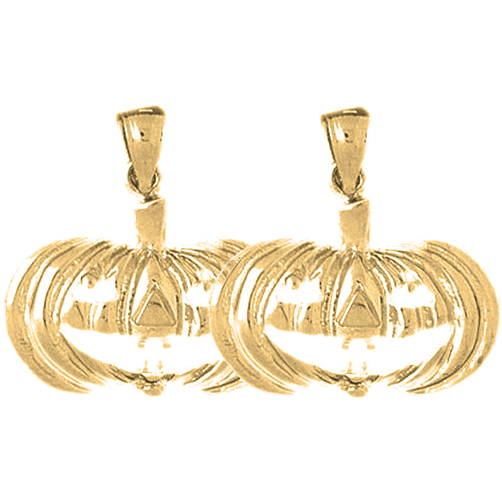 Yellow Gold-plated Silver 21mm Pumpkin Earrings