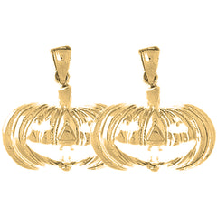 Yellow Gold-plated Silver 21mm Pumpkin Earrings