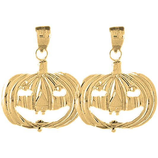 14K or 18K Gold 26mm Pumpkin Earrings