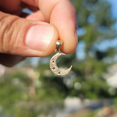 14K or 18K Gold Moon Pendant
