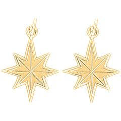 Yellow Gold-plated Silver 21mm Star Earrings