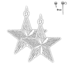 14K oder 18K Gold 19mm Stern Ohrringe