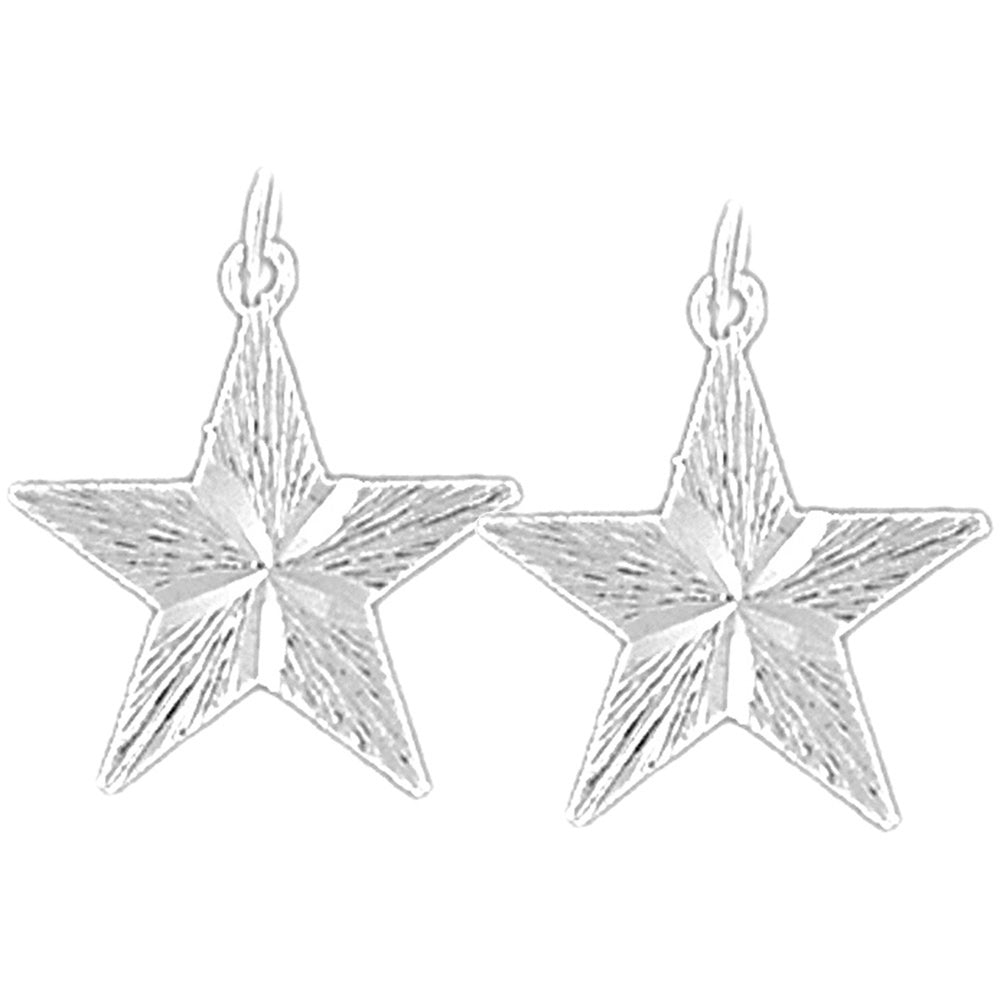 14K or 18K Gold 19mm Star Earrings
