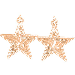 14K or 18K Gold 21mm Star Earrings