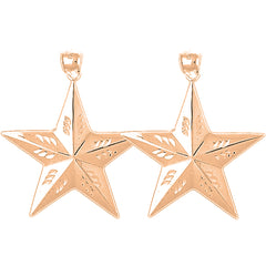 14K or 18K Gold 43mm Star Earrings