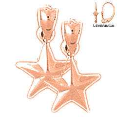 14K or 18K Gold Star Earrings