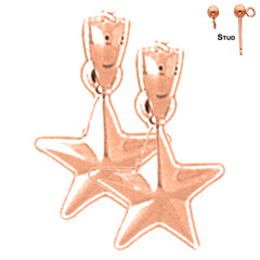 14K or 18K Gold Star Earrings