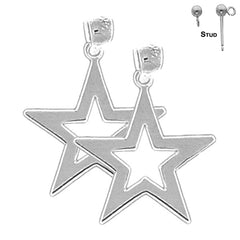 14K oder 18K Gold 23mm Stern Ohrringe