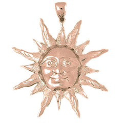 10K, 14K or 18K Gold Sun Pendant