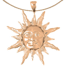 10K, 14K or 18K Gold Sun Pendant
