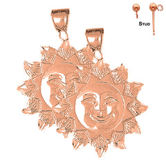 14K or 18K Gold Sun Earrings