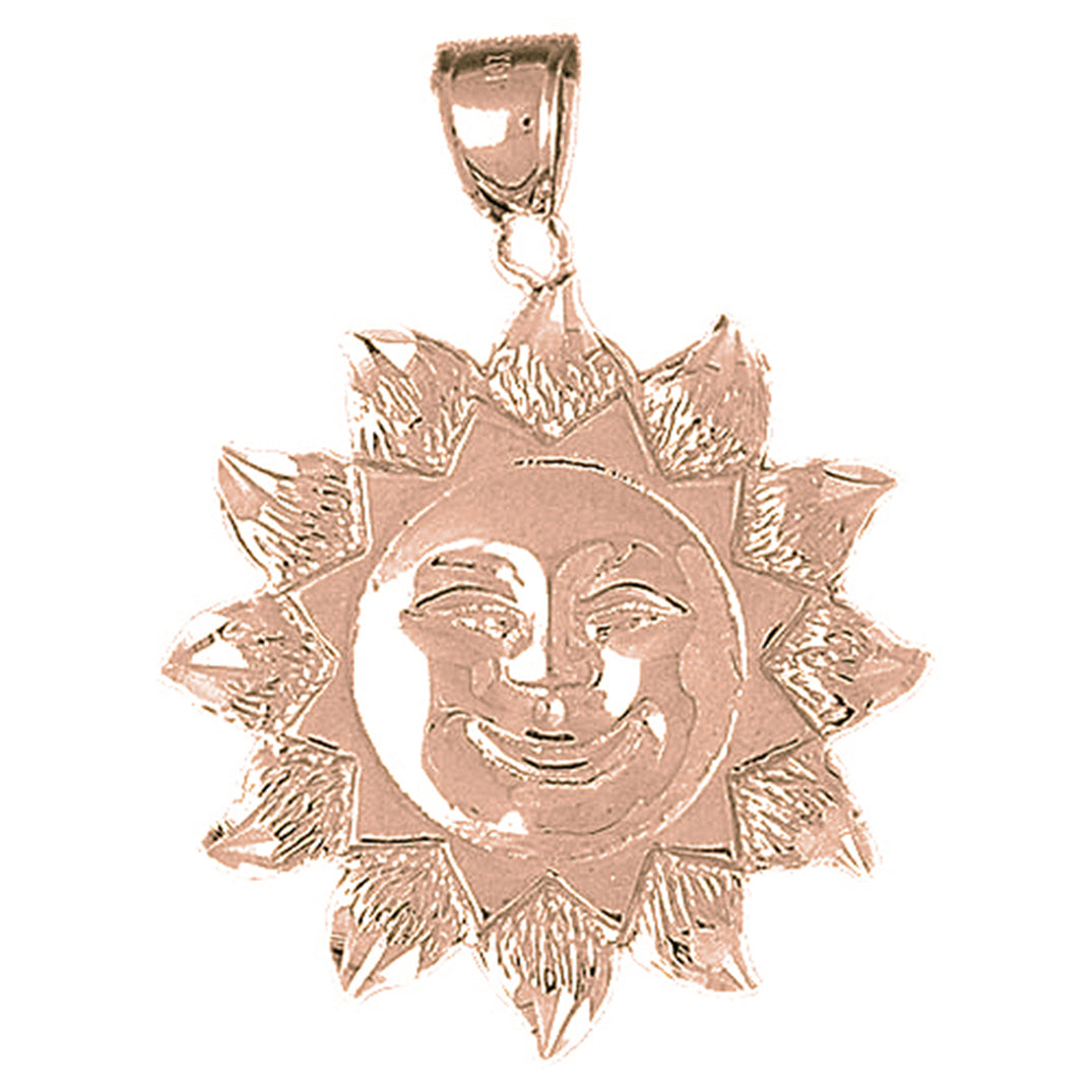 10K, 14K or 18K Gold Sun Pendant