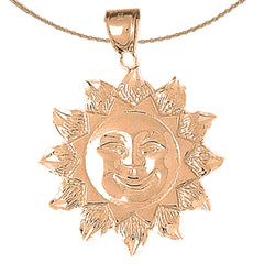 Colgante Sol de Oro de 10K, 14K o 18K