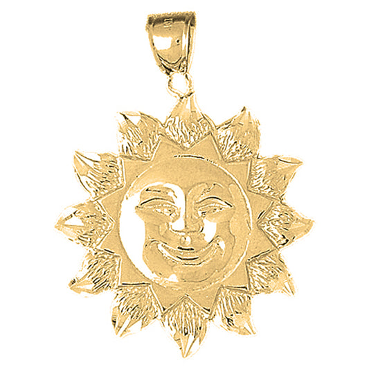 10K, 14K or 18K Gold Sun Pendant