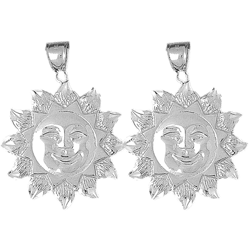 14K or 18K Gold 41mm Sun Earrings