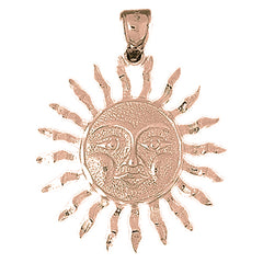 10K, 14K or 18K Gold Sun Pendant