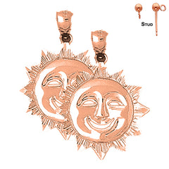 14K or 18K Gold Sun Earrings