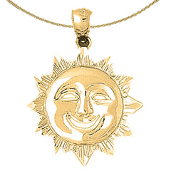 Colgante Sol de Oro de 10K, 14K o 18K