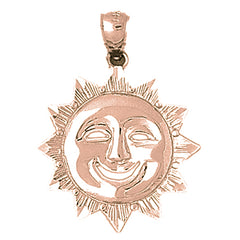 10K, 14K or 18K Gold Sun Pendant