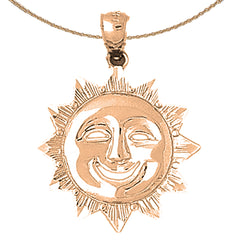 Colgante Sol de Oro de 10K, 14K o 18K