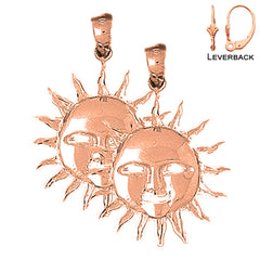 14K or 18K Gold Sun Earrings