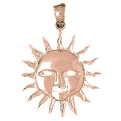 10K, 14K or 18K Gold Sun Pendant
