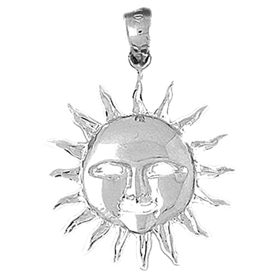 10K, 14K or 18K Gold Sun Pendant