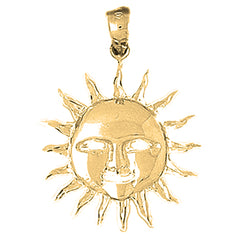 10K, 14K or 18K Gold Sun Pendant