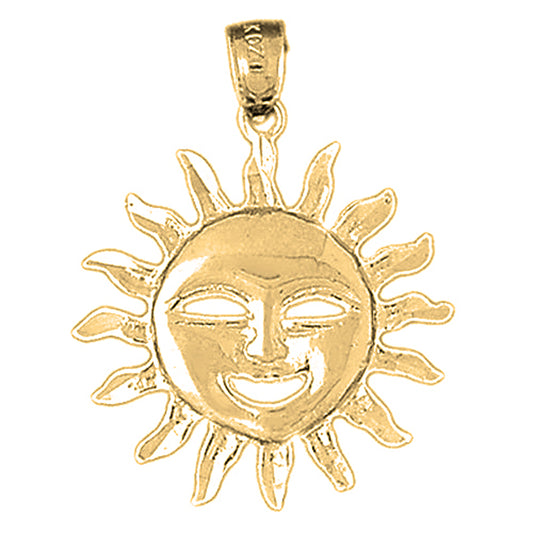 10K, 14K or 18K Gold Sun Pendant