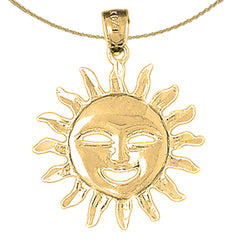 10K, 14K or 18K Gold Sun Pendant